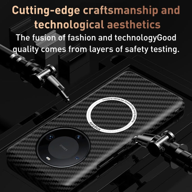 Funda Magnética Huawei Mate 60 Pro a Prueba de Golpes Fibra de Carbono (Negro Gris)