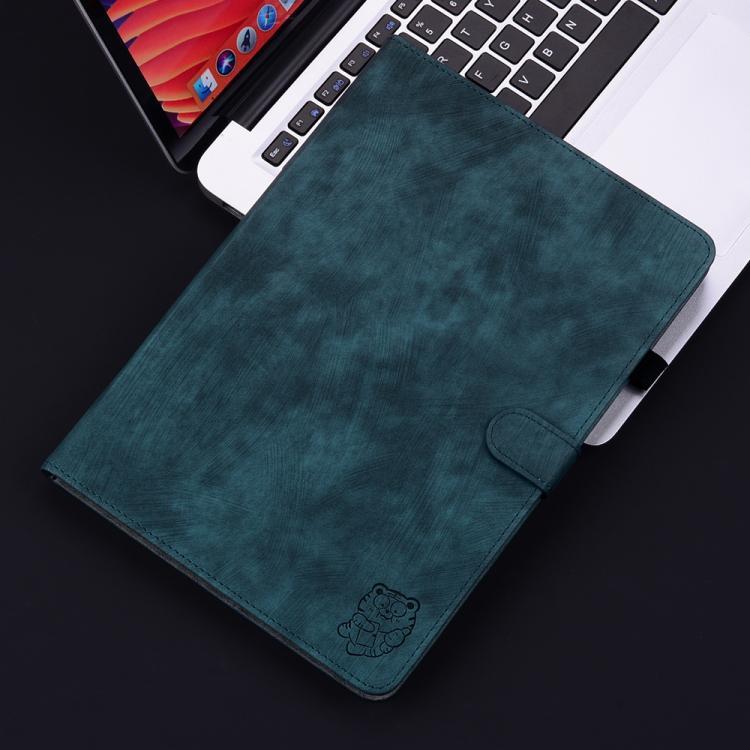 Funda de cuero con tapa y estampado de tigre para Redmi Pad 2 / Redmi Pad SE 11 2025 (azul oscuro)