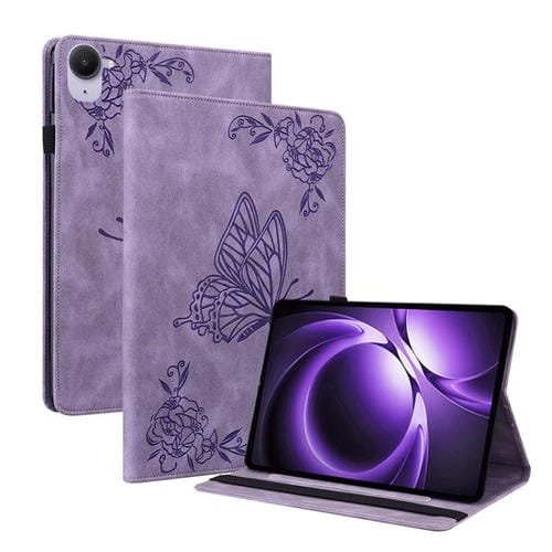 Funda de cuero con relieve de mariposa para tableta Xiaomi Redmi K Pad de 8,8 pulgadas (morado)