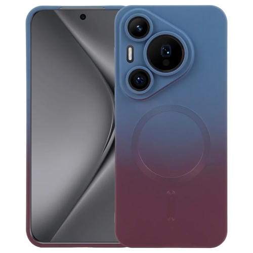 Funda para Teléfono Huawei Pura 70 Silicona Líquida Degradado y Magsafe (Azul y Morado)