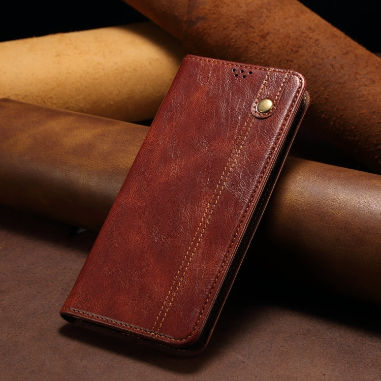 Funda de Cuero Crazy Horse con Cera de Aceite para Huawei Nova 13 Pro 5G (Marrón)