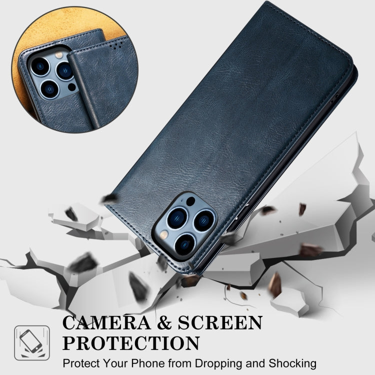 Funda de Cuero Crazy Horse con Cera de Aceite para Huawei Nova 13 Pro 5G (Azul)