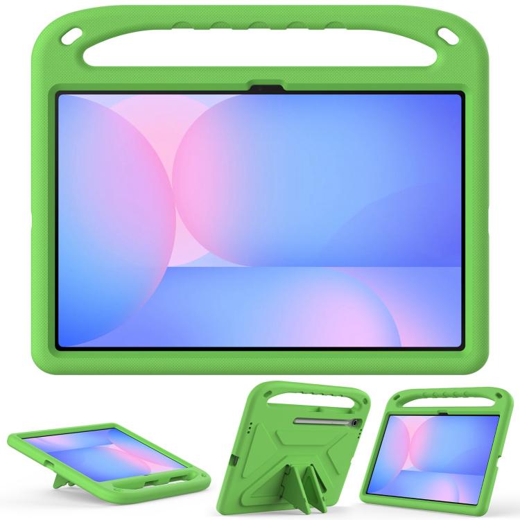 Funda de EVA a prueba de golpes con asa y soporte para Samsung Galaxy Tab S10 FE+ (verde)