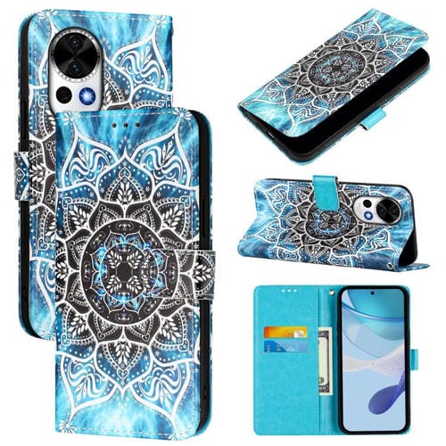 Funda de Cuero Huawei Nova 13/Nova 12 con Patrón Mandala Submarino (Colores)