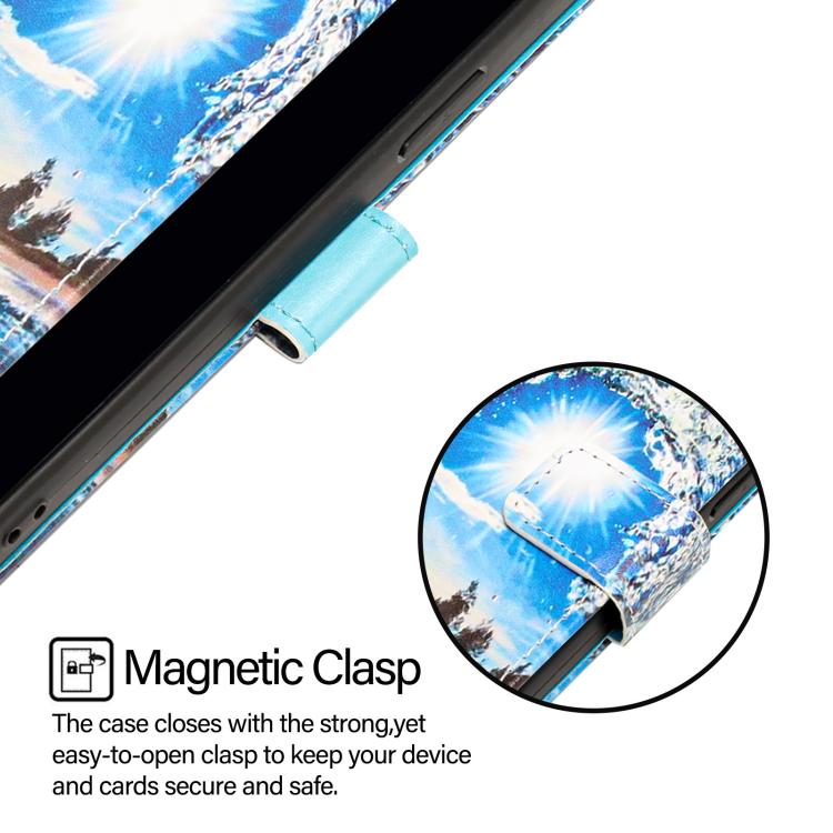 Funda de Cuero para Huawei Nova 13 Pro con Patrón de Dibujo de Colores (Ondas y Sol)