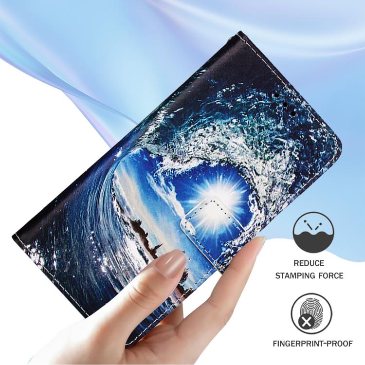Funda de Cuero para Huawei Nova 13 Pro con Patrón de Dibujo de Colores (Ondas y Sol)