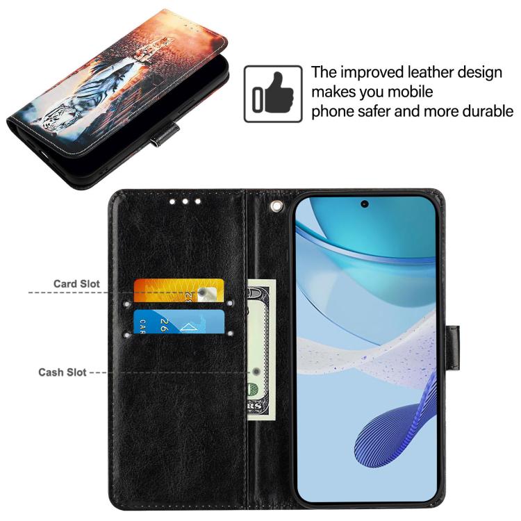 Funda de Cuero para Huawei Nova 13 Pro con Patrón de Gatos y Tigres (Colores)