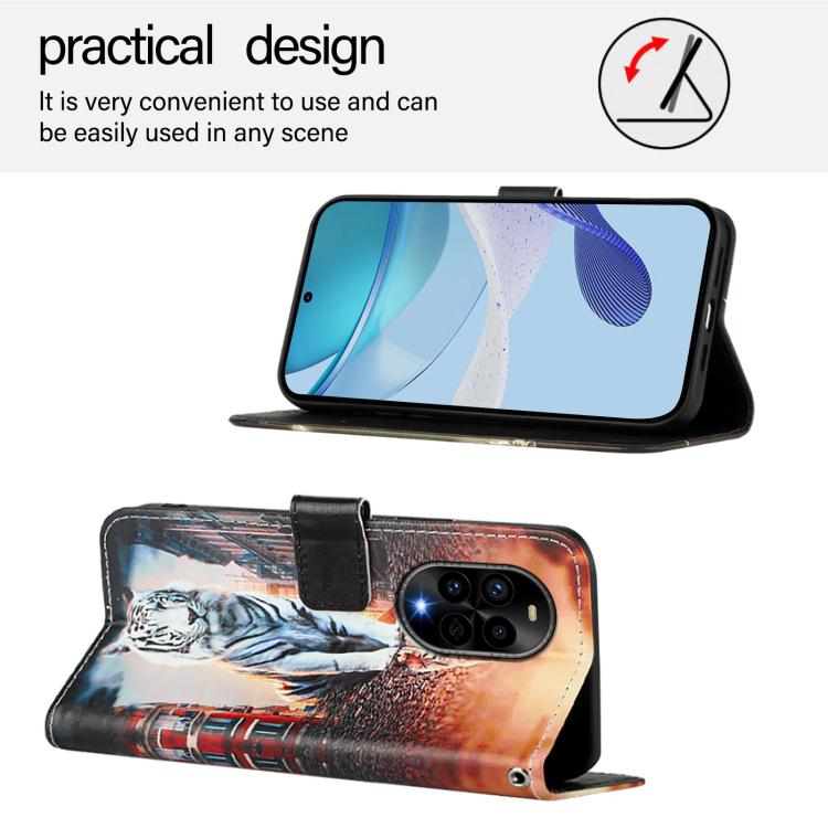Funda de Cuero para Huawei Nova 13 Pro con Patrón de Gatos y Tigres (Colores)