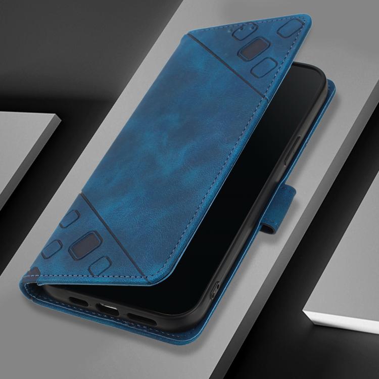 Funda de Piel con Relieve para Teléfono Huawei Nova 13 Pro (Azul)