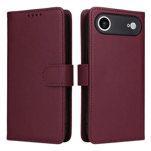Funda BETOPNICE BN-005 2 en 1 desmontable de imitación de cuero genuino para iPhone 17 Air (rojo vino)
