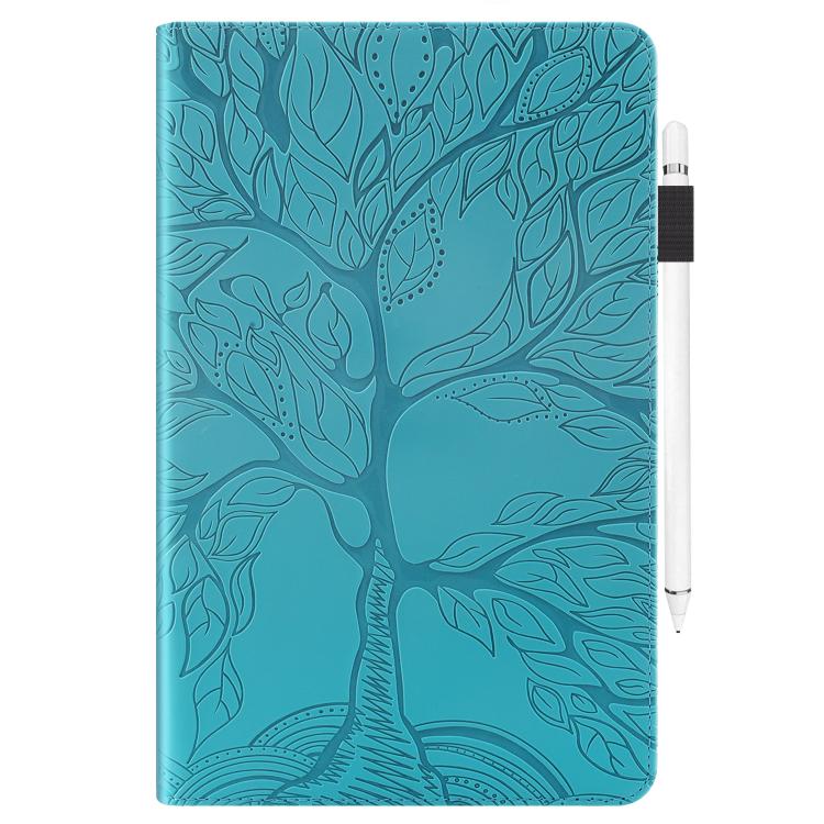 Funda de cuero con relieve para tableta Xiaomi Redmi K Pad Tree Life Series (azul lago)