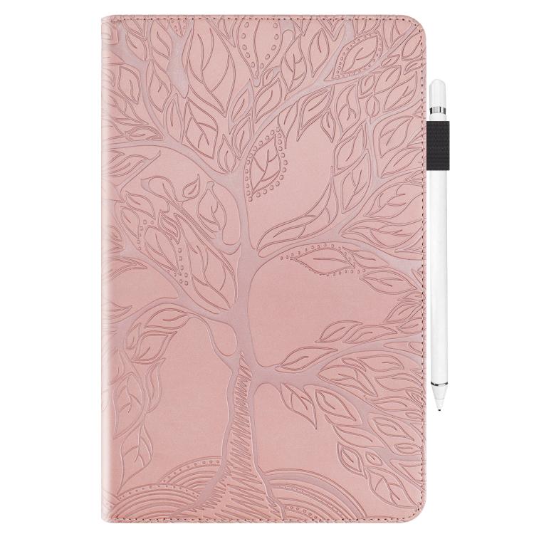 Funda de cuero con relieve para tableta Xiaomi Redmi K Pad Tree Life Series (oro rosa)