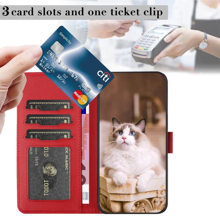 Funda de Piel con Dibujos de Gatos para iPhone 16E (Roja)