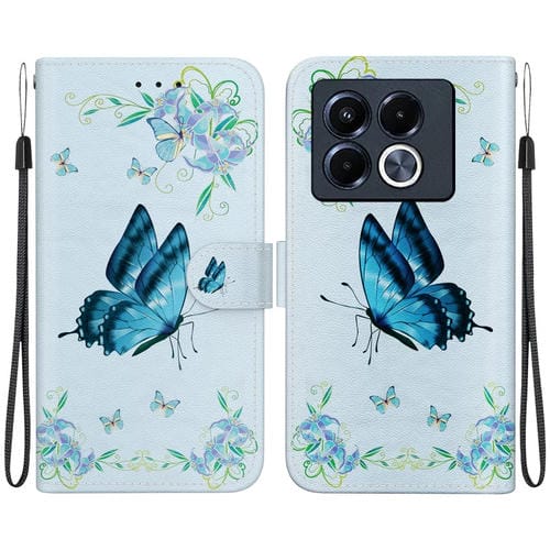 Funda de Cuero para Infinix Note 40 5G con Dibujo de Colores y Textura de Cristal (Pensamientos Azules)