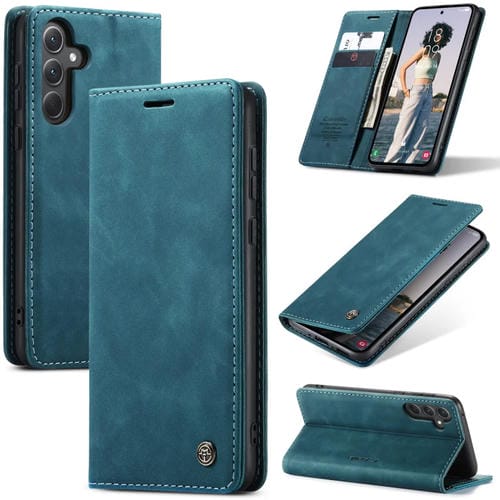 Funda para Samsung Galaxy A35 5G Caseme 013 Cuero con Tapa Horizontal Multifuncional (Azul)