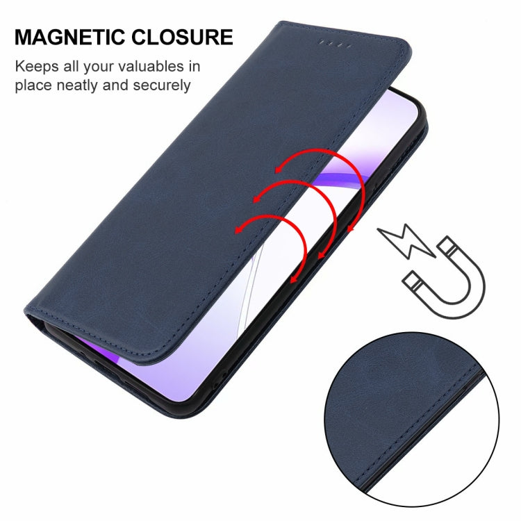 Funda de Cuero para OnePlus Ace 3V con Cierre Magnético (Azul)