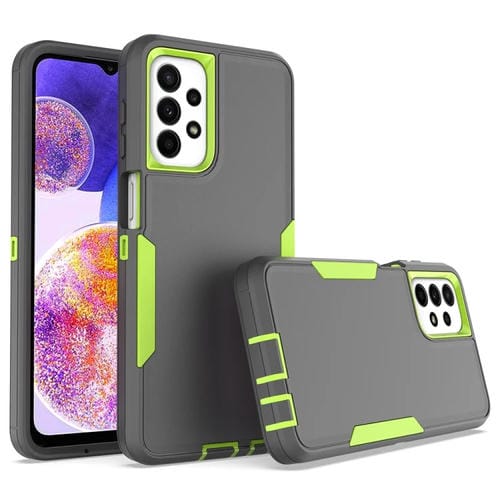 Funda para Samsung Galaxy A23 2 En 1 Magnética PC + TPU (Gris + Verde Fluorescente)