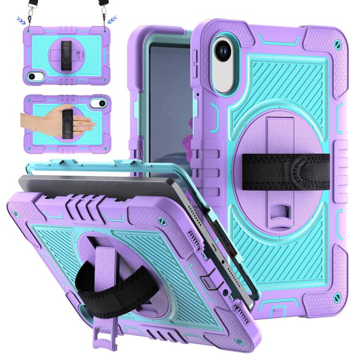 Funda de silicona para Xiaomi Redmi Pad 2 con rotación de 360 grados y contraste para PC (morado y verde menta)