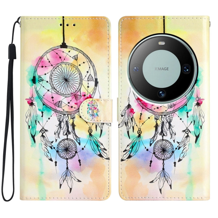 Funda de Cuero para Huawei Mate 60 Pro con Dibujo Coloreado Atrapasueños