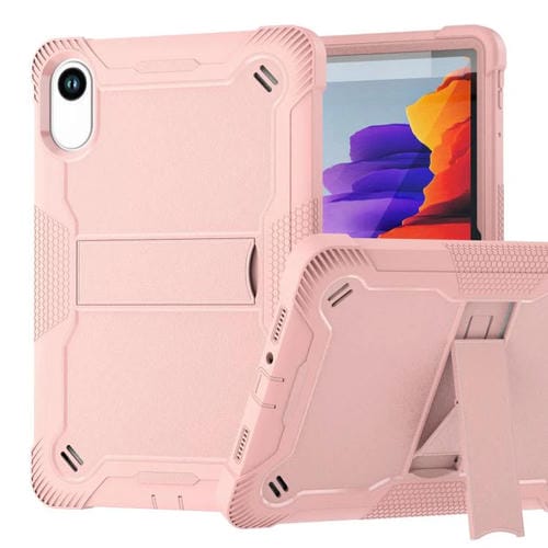 Funda híbrida de silicona a prueba de golpes para Xiaomi Redmi Pad 2 con soporte (oro rosa)