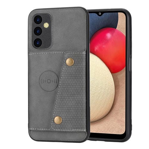 Funda para Samsung Galaxy A55 5G Magnética con Ranuras para Tarjetas y Doble Hebilla (Gris)