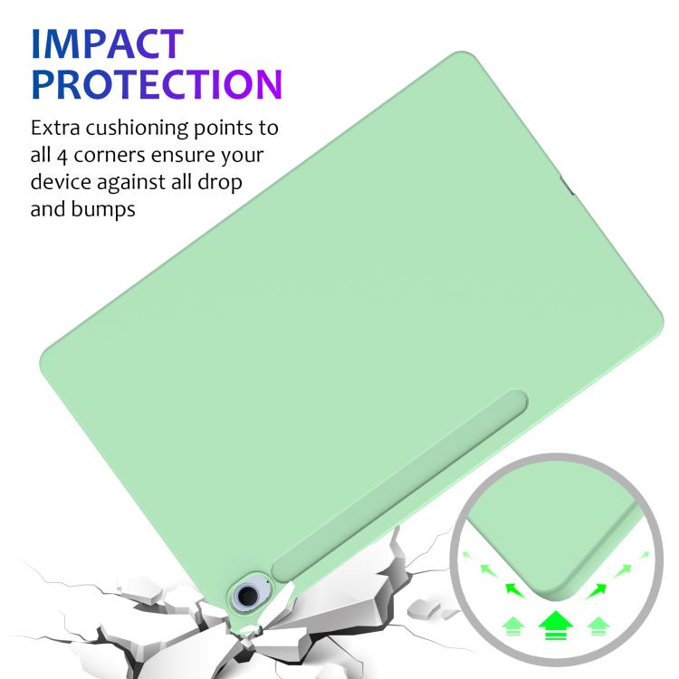 Funda de silicona líquida a prueba de golpes para Samsung Galaxy Tab S10 FE+ (verde)