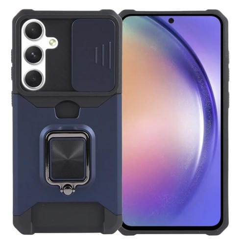 Protector Cámara + Funda TPU Samsung Galaxy A55 Ranura para Tarjeta (Azul)