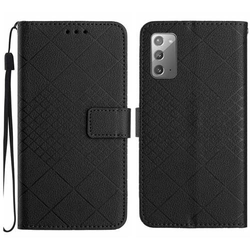 Funda para Samsung Galaxy Note20 Cuero Textura Rejilla Rómbica (Negro)