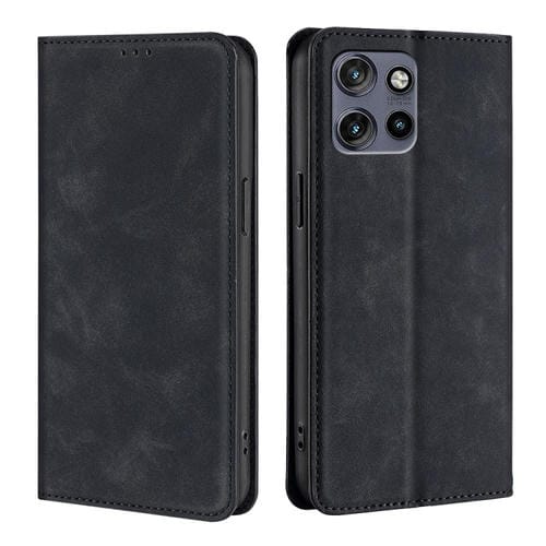 Funda de Cuero Magnética con Tacto de Piel para Motorola Edge 50 Neo 5G (Negra)