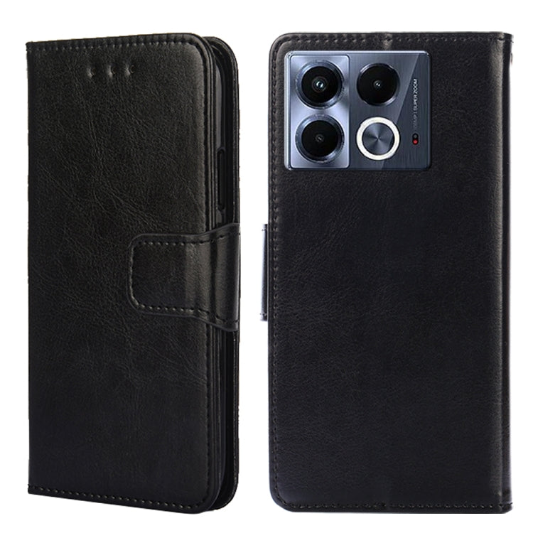Funda de Cuero con Textura de Cristal para Infinix Note 40 5G (Negro)