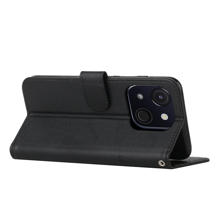 Funda de Cuero con Textura de Becerro y Hebilla para Teléfono Itel A50C (Negro)