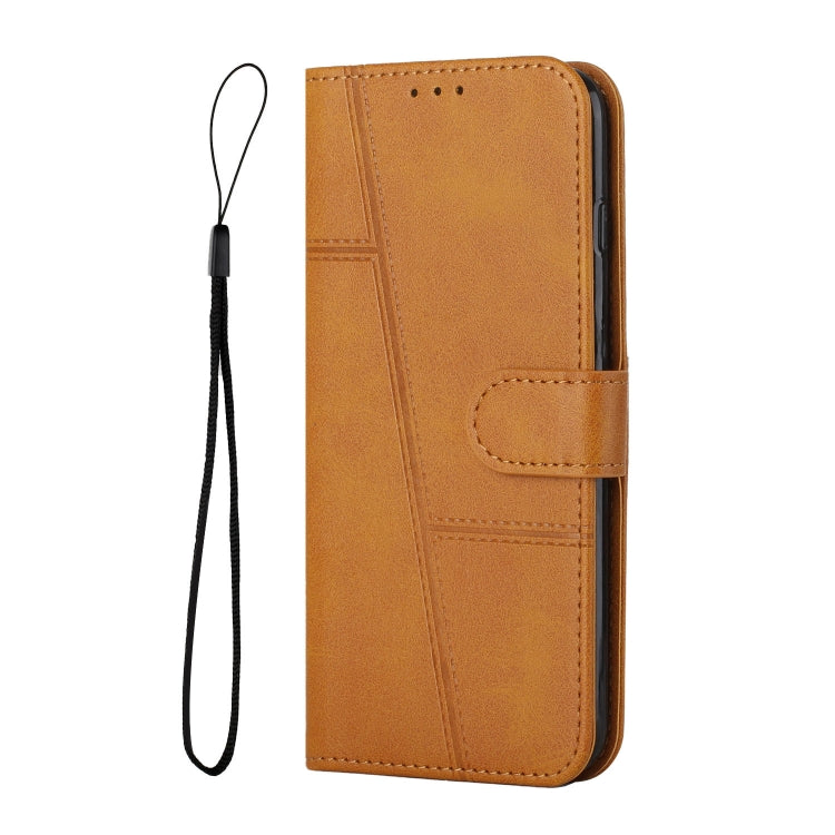 Funda de Cuero con Textura de Becerro y Hebilla para Teléfono Itel A80 (Amarillo)