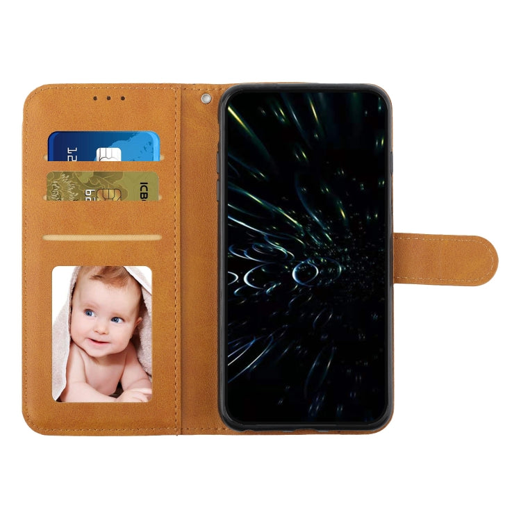 Funda de Cuero con Textura de Becerro y Hebilla para Teléfono Itel A80 (Amarillo)