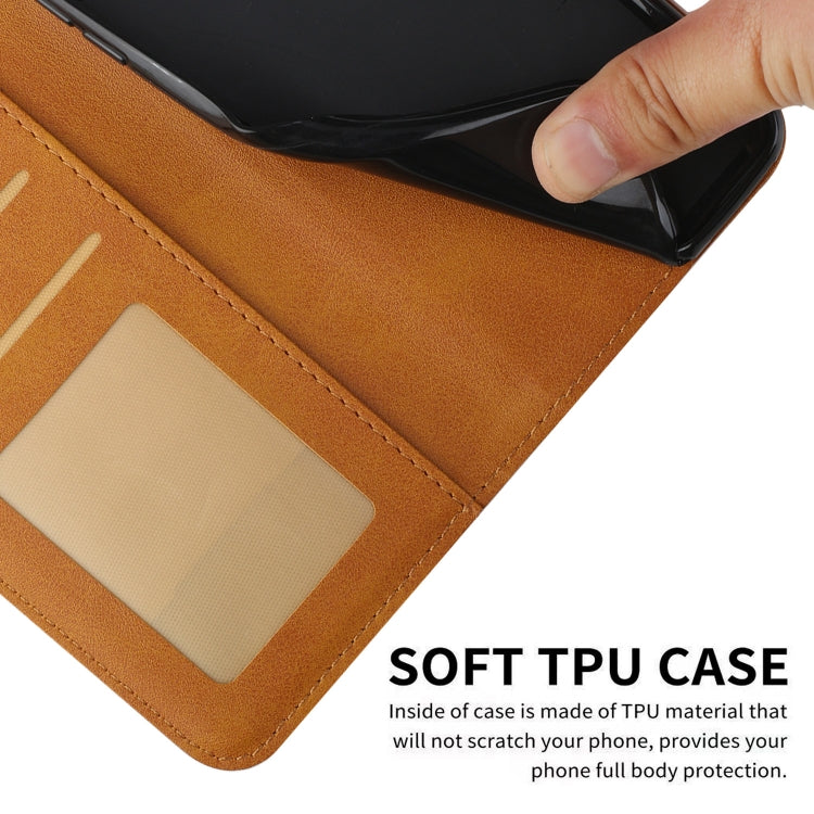 Funda de Cuero con Textura de Becerro y Hebilla para Teléfono Itel A80 (Amarillo)