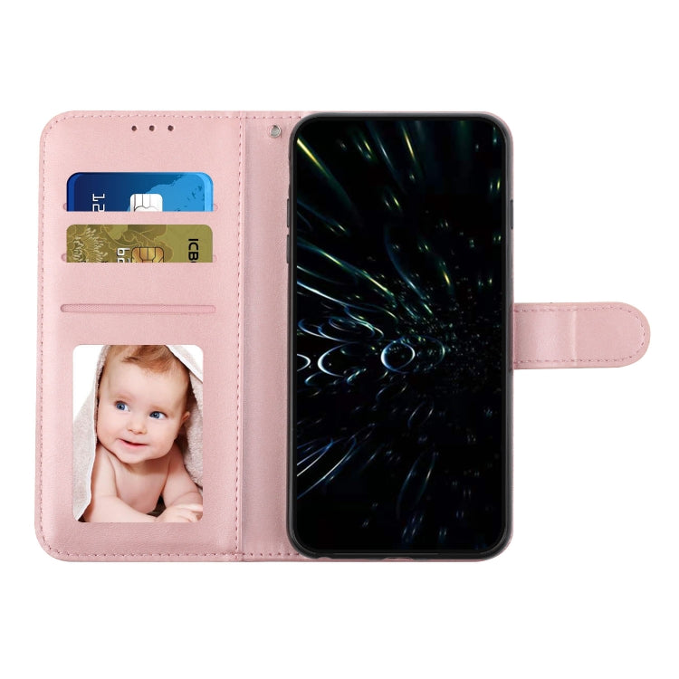 Funda de Cuero Textura Becerro con Costuras para Teléfono Itel A80 (Rosa)