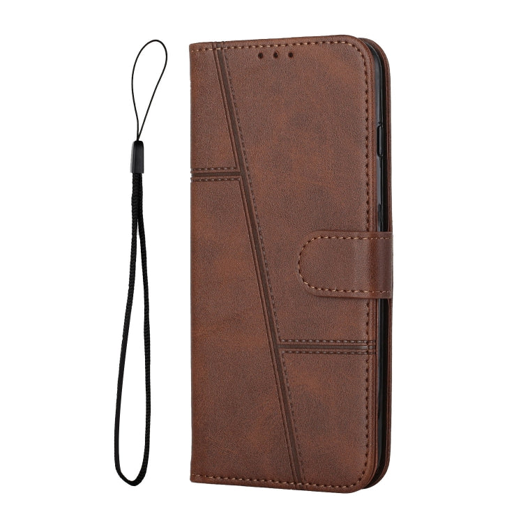 Funda de Cuero con Textura de Becerro y Costuras con Hebilla para Teléfono Itel A80 (Marrón)