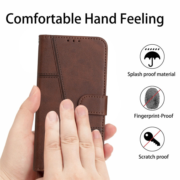 Funda de Cuero con Textura de Becerro y Costuras con Hebilla para Teléfono Itel A80 (Marrón)