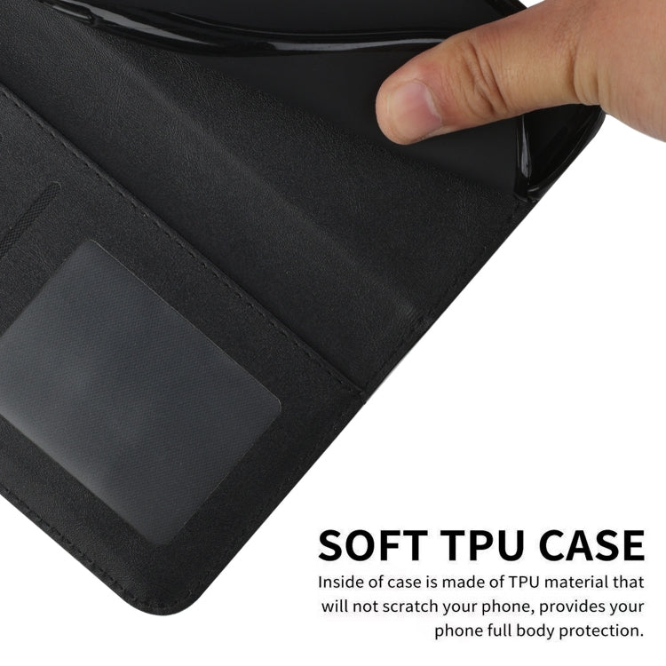 Funda de Cuero Textura Becerro con Costuras para Teléfono Itel A80 (Negro)