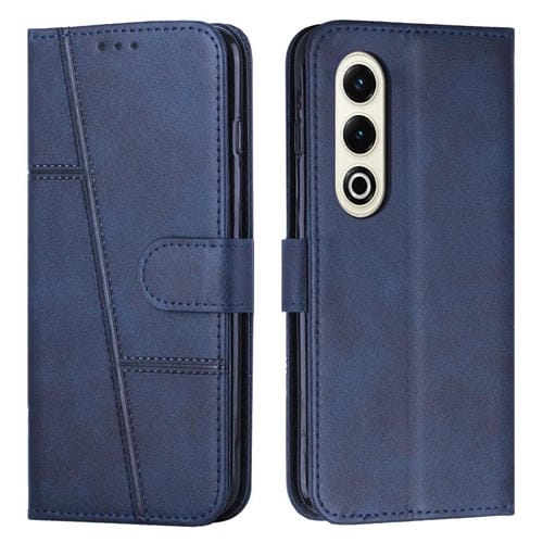 Funda de Cuero con Textura de Becerro y Costuras para Teléfono Itel S25 (Azul)