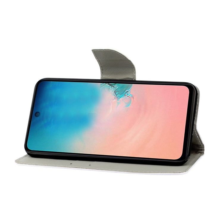 Estuche de Cuero para Samsung Galaxy Note 20 Abatible Horizontal con Soporte y Ranuras para Tarjetas (Mariposa)