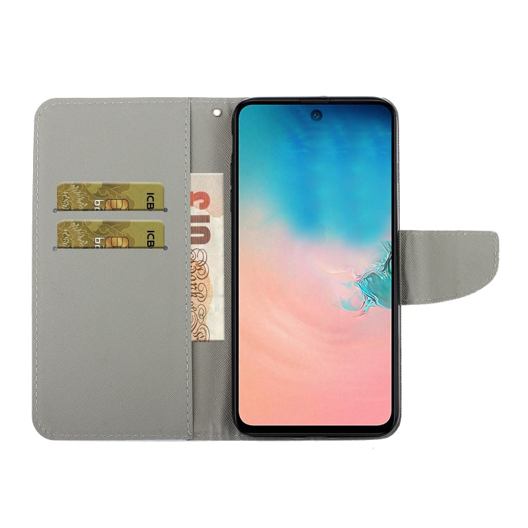 Estuche de Cuero para Samsung Galaxy Note 20 Abatible Horizontal con Soporte y Ranuras para Tarjetas (Mariposa)
