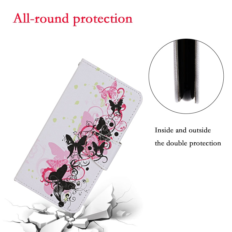 Estuche de Cuero para Samsung Galaxy Note 20 Abatible Horizontal con Soporte y Ranuras para Tarjetas (Mariposa)