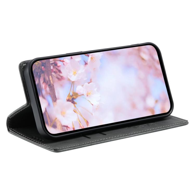 Funda de Cuero Magnética con Relieve Totem para iPhone 16E (Gris)