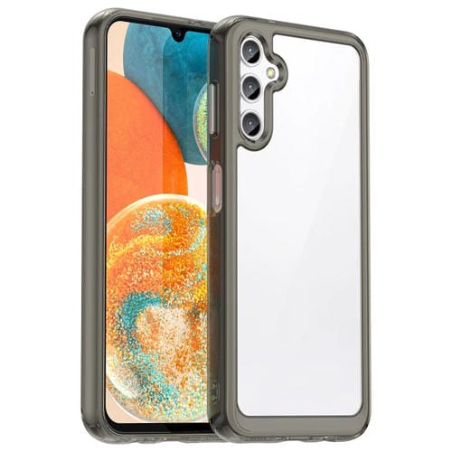 Funda para Teléfono Samsung Galaxy Jump 3 TPU Híbrida Acrílica Serie Colorida (Gris Transparente)