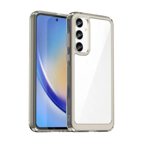 Caja de Teléfono Híbrida Acrílica TPU para Samsung Galaxy A55 Serie Colorida (Gris Transparente)