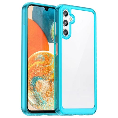 Funda para Teléfono Samsung Galaxy M44 5G TPU Híbrida Acrílica Serie Colorida (Azul Transparente)