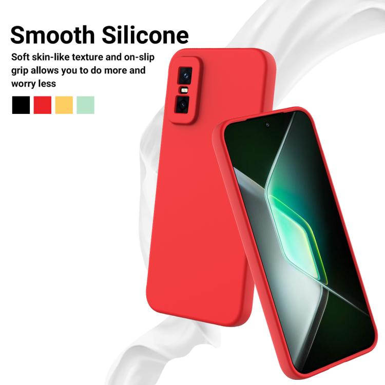 Funda de silicona líquida de color sólido para Infinix GT 30 Pro, a prueba de caídas y cobertura total (roja)