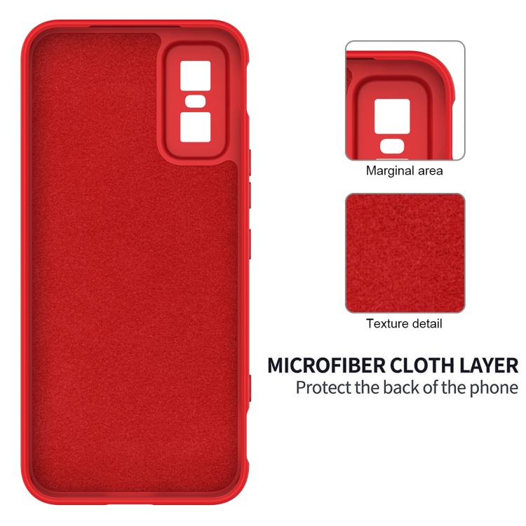 Funda de silicona líquida de color sólido para Infinix GT 30 Pro, a prueba de caídas y cobertura total (roja)
