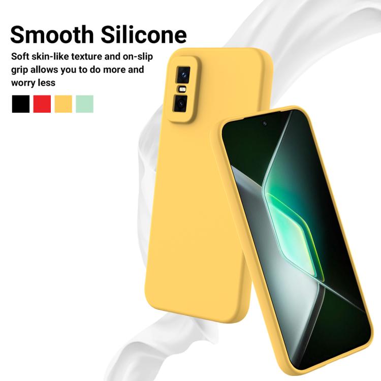 Funda de silicona líquida de color sólido para Infinix GT 30 Pro, a prueba de caídas y cobertura total (amarilla)