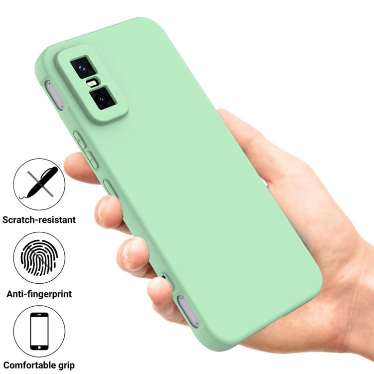 Funda de silicona líquida de color sólido para Infinix GT 30 Pro, a prueba de caídas y cobertura total (verde)